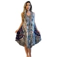 thumbnail image 1 of Riviera Sun Tie Dye Summer Dress - Beach Cover Up (Grey Purple Umbrella Dress, Large), 1 of 1
