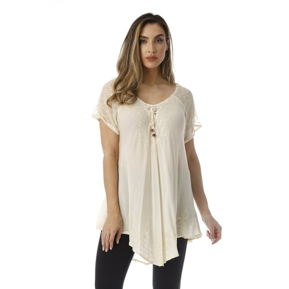 Riviera Sun Tops for Women 21865-RUS-L (Ecru, Medium)
