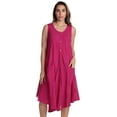 thumbnail image 1 of Riviera Sun Women's Sleeveless Umbrella Dresses - Stylish and Breezy Summer Fashion (Fuchsia With Buttons, 2X), 1 of 3