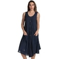 thumbnail image 1 of Riviera Sun Women's Sleeveless Umbrella Dresses - Stylish and Breezy Summer Fashion (Navy With Buttons, 2X), 1 of 3