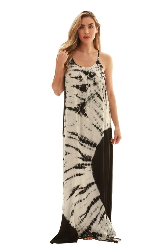 Women's Tie Dye Maxi Dress - Lightweight and Flowy with Beautiful Color Variations