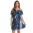 thumbnail image 1 of Riviera Sun Women's Tie Dye Off-Shoulder Cover-Up Dress for Swimwear (Navy, 3X), 1 of 3
