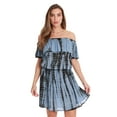 thumbnail image 1 of Riviera Sun Women's Tie Dye Off-Shoulder Cover-Up Dress for Swimwear (Periwinkle, 1X), 1 of 3