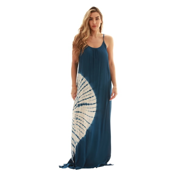 Riviera Sun Women's Tie Dye Spaghetti Strap Maxi Dress - Lightweight and Flowy Summer Dress