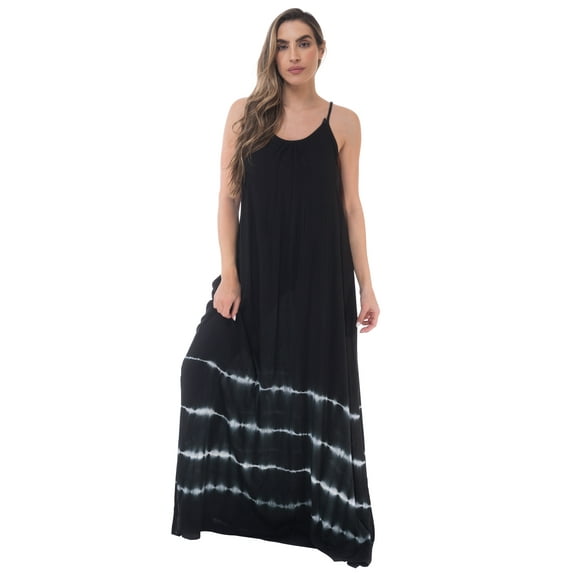 Riviera Sun Women's Tie Dye Spaghetti Strap Maxi Dress - Lightweight and Flowy Summer Dress