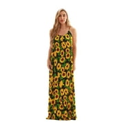 Riviera Sun Women's Tie Dye Spaghetti Strap Maxi Dress - Lightweight and Flowy Summer Dress with Beautiful Color Variations (Black Floral Dress, 1X)