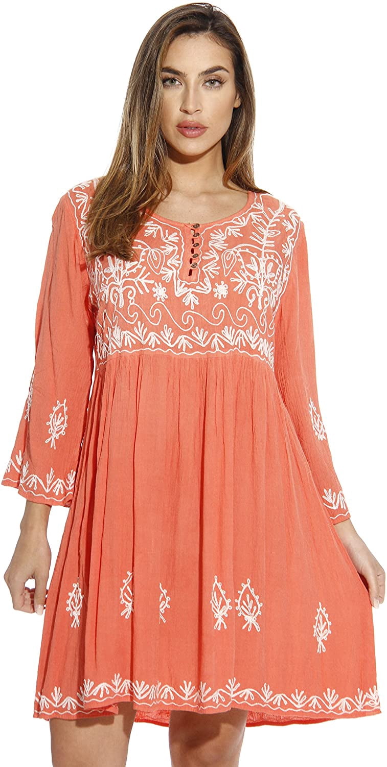 Riviera Sun Women's Tunic Dress - Bohemian Style Beachwear for Comfortable  and Stylish Summer Days (Coral, 1X) - Walmart.com