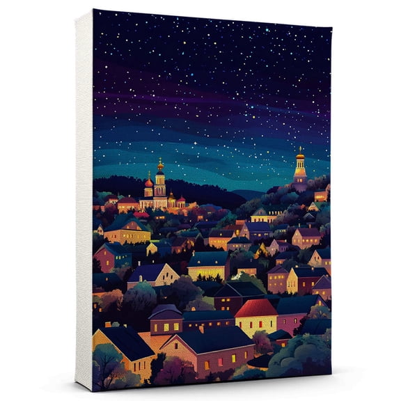Rivne Travel Canvas Prints, Ukraine Starry Night Travel decor, Rivne Map Poster, Ukraine Travel Decor Artwork - 98AZ1156