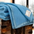 thumbnail image 1 of Rivoli Oversized 100% Virgin Wool Blanket, Blue, Queen, 1 of 7
