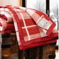 thumbnail image 1 of Rivoli Oversized 100% Virgin Wool Blanket, Red Plaid, King, 1 of 7