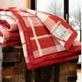 thumbnail image 1 of Rivoli Oversized 100% Virgin Wool Blanket, Red Plaid, Queen, 1 of 7