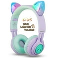 thumbnail image 1 of Kids Headphones, Riwbox CT-7S Cat Ear Bluetooth Headphones 85dB Volume Limiting,LED Light Up Kids Wireless Headphones Over Ea, 1 of 2