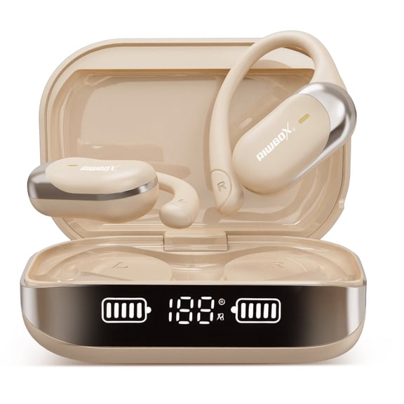 Riwbox Noise Cancelling Earbuds, Open Wireless Earbuds with Translation, no Subscription Required, 60H Standby time, Bluetooth V5.4, Suitable for Business/Travel/Studies(White)