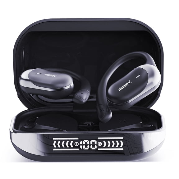 Riwbox Noise Cancelling Earbuds, Open Wireless Earbuds with Translation, no Subscription Required, 60H Standby time, Bluetooth V5.4, Suitable for Business/Travel/Studies(Black)
