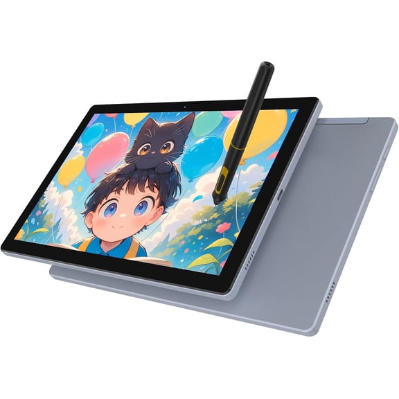 Riwcyla 10.1" IPS Full-Laminated Drawing Monitor, 16384 Levels Battery-Free Stylus Graphics Pen Display, Ultra-Slim USB-C Portable Drawing Tablet with Screen for Windows Mac Digital Art Design