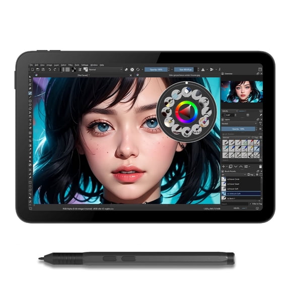 Mxsalio 10.1in Fully Laminated IPS Pen Display, 16384 Pressure Sensitivity Digital Art Monitor for Photoshop Krita SAI Illustration Photo Editing