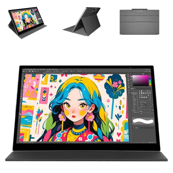 Riwcyla 11.6 Inch Drawing Monitor, BatteryFree Stylus with 16384 Levels Pressure & 60 Tilt Recognition, 120% sRGB Graphics Drawing Tablet for Designers & Beginners