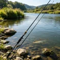 thumbnail image 1 of Riwcyla Carbon Fiber Fishing Rod, Fast Action Lightweight Pole with EVA Handle, 4-12lb Line Weight for Freshwater Saltwater Bass Trout Fishing, 1 of 5