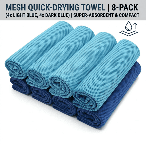 Riwcyla 8 Pack Cooling Towels for Neck and Face Instant Cooling Ice Towels for Sports Gym Workout Yoga Running Camping