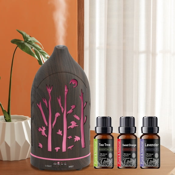 Riwcyla BPA-Free Ultrasonic Aromatherapy Diffuser, Cool Mist Humidifier with LED Light for Home Office Use