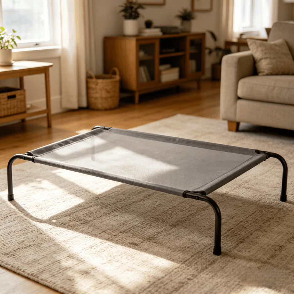 Riwcyla Medium Elevated Cooling Dog Bed, Breathable Mesh Raised Pet Cot, Portable Indoor Outdoor Use, Weight Capacity 80 lbs