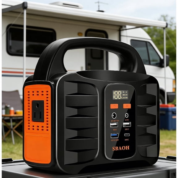 Riwcyla Portable Power Station 155Wh 42000mAh, 150W AC Outlet Solar Generator for Home Backup Outdoor Camping