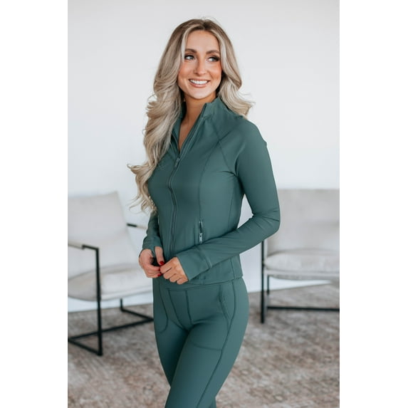 Rixie Ribbed Active Jacket - Spruce