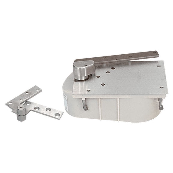 Rixson 27105SH0RHSC Satin Chrome 27 Series Right Hand 3/4" Offset 105 Selective Hold Open Floor Mounted Closer - Complete Package