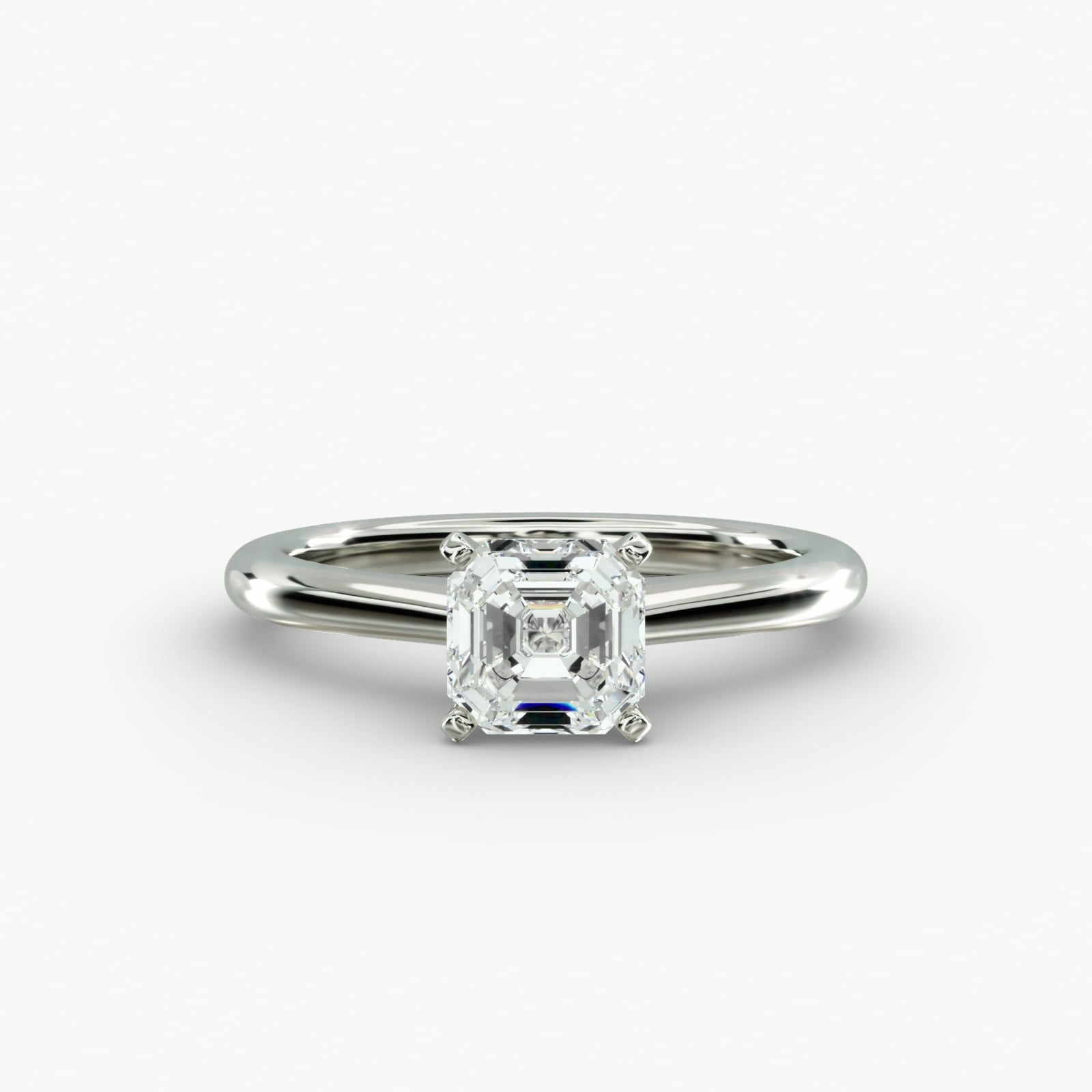 Riya Jewel Silver 14K White Gold Over Rings 1.8 Ct Asscher Cut