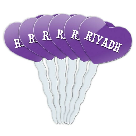 Riyadh Heart Love Cupcake Picks Toppers - Set of 6
