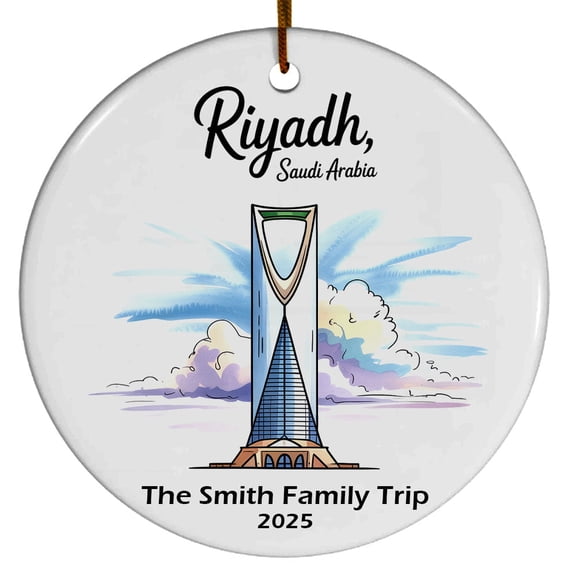 Riyadh Saudi Arabia Christmas Ornament, Collection of City Travel Souvenirs for Family and Friends, Christmas Tree Ornament City Travel, Trips of The Year, Christmas Ornament 2025