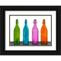 Riza, Aliza 14x11 Black Ornate Wood Framed with Double Matting Museum Art Print Titled - Colored bottles
