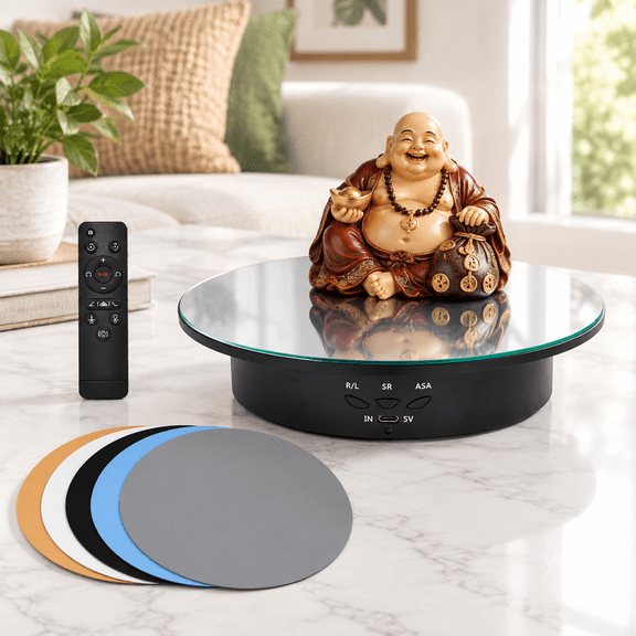 Rized Rotating Display Stand 7.87inch /17.6lbs Load 360 Degree Electric Turntable For Photography Products With 5 Colorsgrounds M