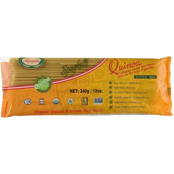Rizopia Quinoa Organic Brown Rice Spaghetti Pasta - 12 oz Pack of 4