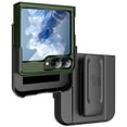 thumbnail image 1 of Rizz Case and Belt Clip Combo for Samsung Galaxy Z Flip 6 Phone, Nakedcellphone Rugged Hybrid Cover [with Hidden Hinge Panel Protection] and Rotating Holster Holder for Z Flip6  - Olive Green, 1 of 10
