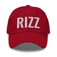thumbnail image 1 of Rizz Dad Hat | Rizz Hat | Embroidered Rizz Dad Cap | Rizz Gift (Cranberry), 1 of 6