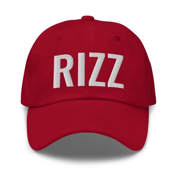 Rizz Dad Hat | Rizz Hat | Embroidered Rizz Dad Cap | Rizz Gift (Cranberry)