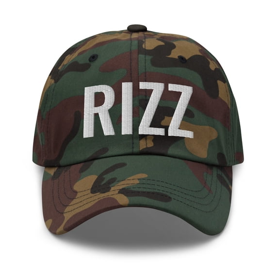 Rizz Dad Hat | Rizz Hat | Embroidered Rizz Dad Cap | Rizz Gift (Green Camo)