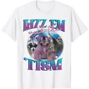 Rizz Em With The Tism Funny Raccoon Meme Womens Mens T-Shirt