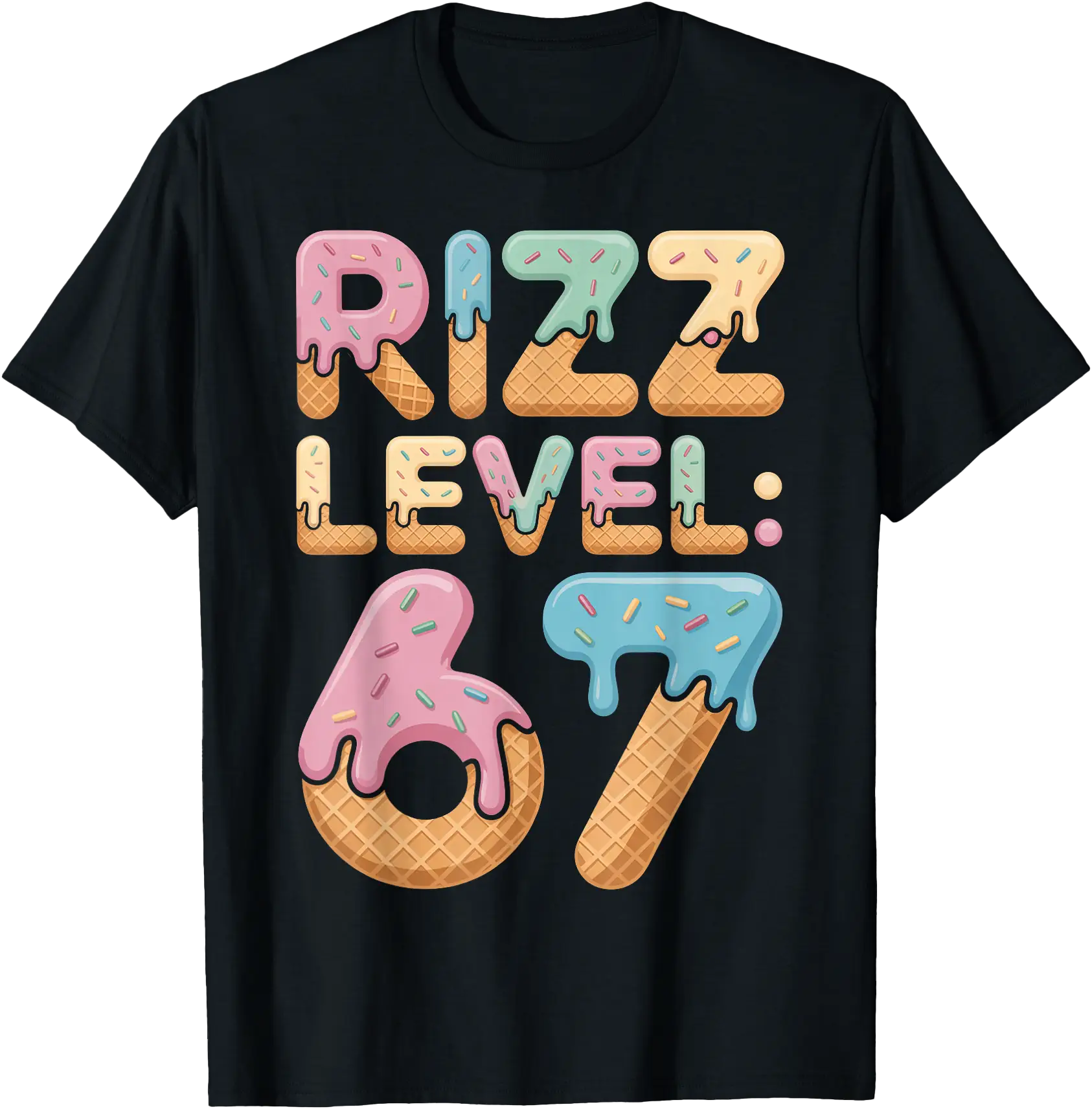 Rizz Level 67 Ice Drip Six Seven 6 7 T-Shirt - Walmart.com
