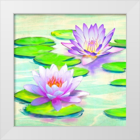 Rizzardi, Teo 20x20 White Modern Wood Framed Museum Art Print Titled - Nympheas I