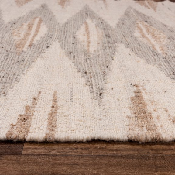 Rizzy Hand Spun Wool/Cotton Transitional Beige Area Rugs 5' x 7'6"