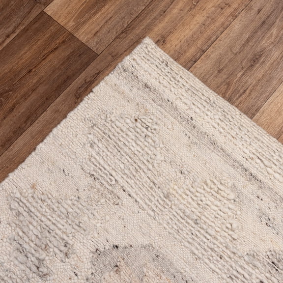 Rizzy Hand Spun Wool/Cotton Transitional White Area Rugs 5' x 7'6"