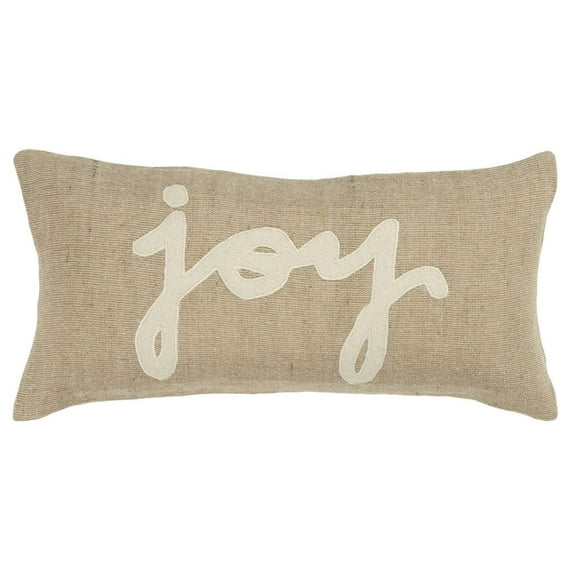 Rizzy Home 11" x 21" Down Filled Pillow with Jute/Cotton Cover-Dark Natural