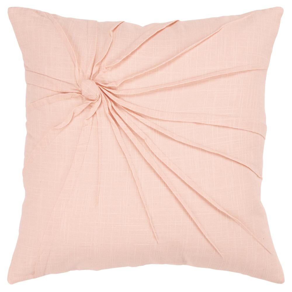 18" x 18" Pink Cotton Twisted Knot Pillow Cover