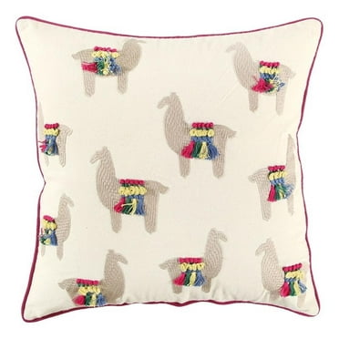 Rizzy Home 18" x 18" Pillow Cover in Ivory/Multi-Color Brights