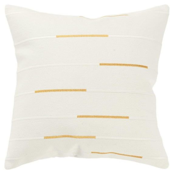Satin Stitch Embroidered Accents Cover, Yellow/Ivory