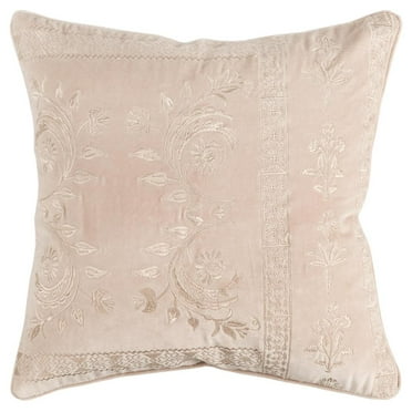 Rizzy Home 20" x 20" Cotton Velvet Pillow Cover in Blush
