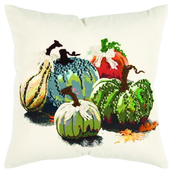 Rizzy Home Gourds 20" x 20" Poly Filled Pillow with Cotton Duck Cover-Green