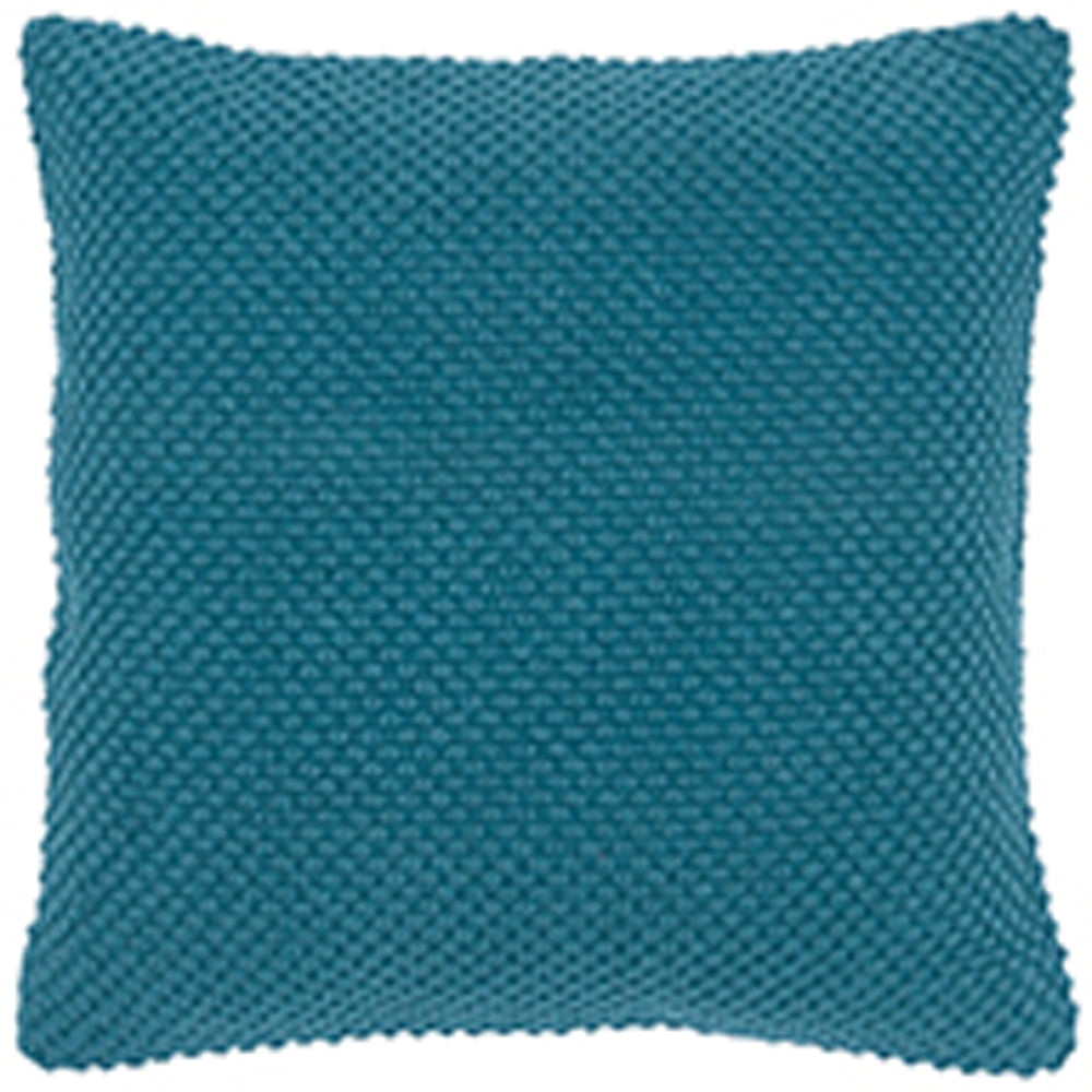 20" x 20" Dark Teal Cotton Canvas Textured Throw Pillow